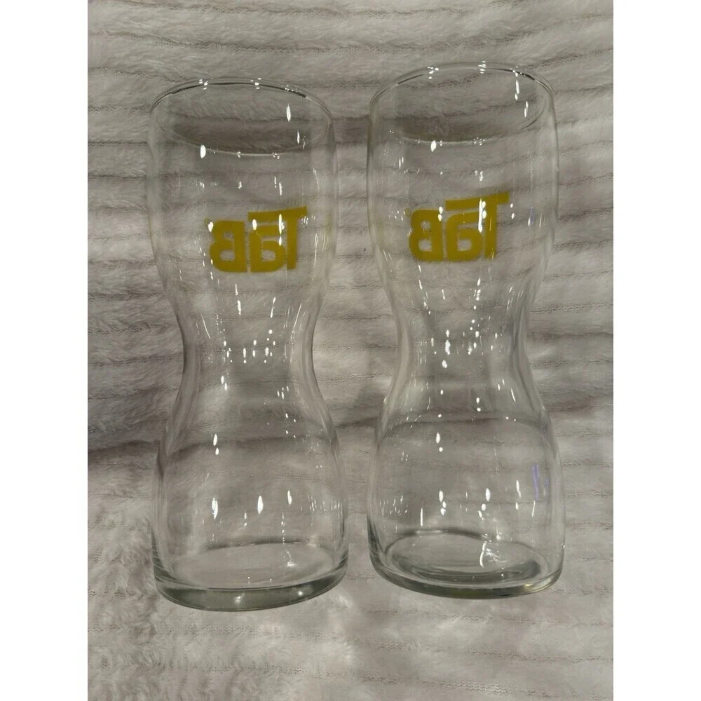 Set Of Two Vintage Tab Cola Enjoy Tab Cola Drinking Glasses Hourglass  7